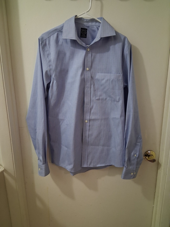 Joseph & Feiss Other - Joseph & Feiss Men’s Non-Iron 100% Cotton Blue Check Dress Shirt XL 15 34/35